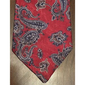 Huxley Red Blue 100% Texturized Polyester Men’s Neck Tie Made In Usa